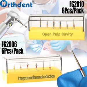 Juego de fresas dentales de diamante FG de 6/8/12 piezas, brocas de <span class=keywords><strong>esmeril</strong></span> de alta velocidad para renovación dental, instrumento para dentista - Product Image 3
