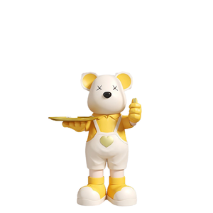 Decorazione del pavimento in stile musicale scultura di grandi dimensioni con lampada Love <span class=keywords><strong>Bear</strong></span> <span class=keywords><strong>e</strong></span> <span class=keywords><strong>luna</strong></span> dipinta a mano in resina - Product Image 1