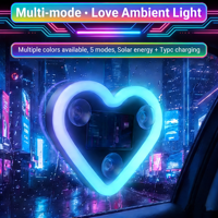 Lumière d'ambiance LED en forme de cœur pour fenêtre triangulaire de voiture, ajustement universel JYGD, modification intérieure, alimentation USB 5V