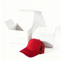 Petites boîtes d'expédition en papier plastique de forme trapézoïdale de luxe avec logo personnalisé pour chapeaux casquettes de baseball Boîte d'emballage de stockage