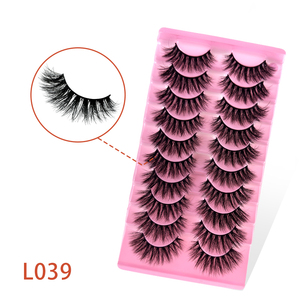 Cils artificiels complets L039 pour le commerce extérieur, autocollants, extension naturelle, réutilisables, effet 3D, sans cruauté, boîte mixte DIY 5/10/20 - Product Image 1