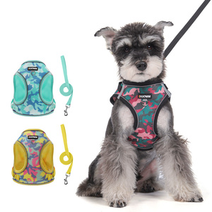 Rompi Harness Anjing Desain Kamuflase Bahan Bernapas dengan Tali, Grosir Produk Hewan Peliharaan - Product Image 1