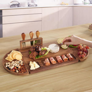 ชุดเขียงไม้ทรงสี่เหลี่ยมผืนผ้าและสี่เหลี่ยมจัตุรัสสำหรับเสิร์ฟชีสและเนื้อสัตว์ปรุงสุกแบบธรรมชาติ ยี่ห้อ WDF Kitchen รุ่นอัพเกรด พร้อมชุดมีด - Product Image 3