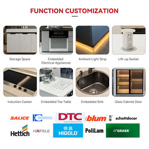 Gabinetes de <span class=keywords><strong>cocina</strong></span> inteligentes de lujo con <span class=keywords><strong>luz</strong></span> <span class=keywords><strong>Led</strong></span> con armario curvo <span class=keywords><strong>Cocina</strong></span> Muebles de <span class=keywords><strong>cocina</strong></span> completos Encimera de piedra sinterizada - Product Image 6