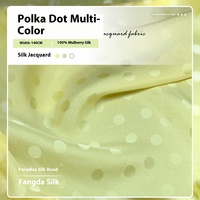 Tissu Jacquard 100% Soie de Mûrier Haut de Gamme à Pois, Satin Lumineux Tissé en Trame pour Vêtements Décontractés et Textiles de Maison, Rouleaux Respirants