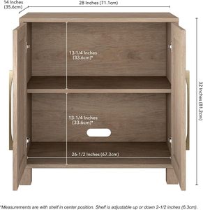 Weathered <strong>Grey</strong> <strong>Modern</strong> Wooden <strong>Sideboard</strong> with Two Doors and Adjustable Shelf. It Stores Goods for Entryways, Dining and Bedrooms - Product Image 6
