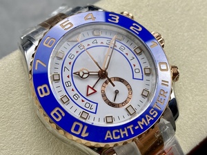 Reloj cronógrafo mecánico de lujo de súper calidad, resistente al agua, 44 mm, KFfactory 1166-80, acero 904L, movimiento 7750, cerámica azul, estilo Yacht. - Product Image 2