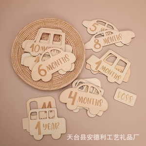 En stock : pièces en bois pour voiturette de bébé, parfaites comme accessoires photo pour commémorer leur croissance, y compris leur - Product Image 3