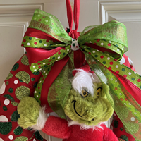 Guirlande de noël maison accrocher décoration pendentif extérieur noël Grinches jambe elfe en peluche décors couronnes ornements articles en gros