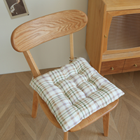 Coussin de chaise à carreaux 40x40cm, rembourrage capitonné avec attaches, garnissage en coton perlé, respirant et doux pour la peau, pour chaise de salle à manger à usage domestique