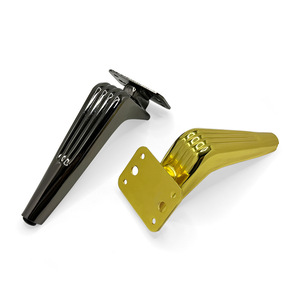 Pied de meuble en métal Wansheng Sickle Leg Striped H305, non réglable, pour table basse, canapé, chevet. - Product Image 3