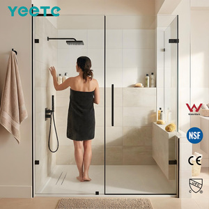 Mampara de Ducha Pivotante Industrial YEETE con Rejilla, Cristal Templado de 8mm, Moderna para Baño, Venta al por Mayor y Minorista para Salas de Exhibición - Product Image 1