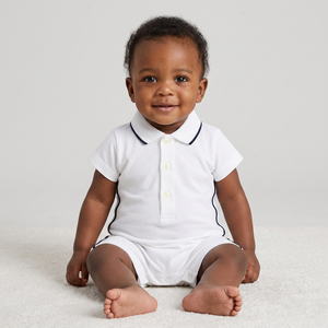 Combinaison de Noël en coton bio pour bébé garçon, vente en gros, vêtements de bébé nouveau-né, combinaison de Noël Père Noël pour bébé - Product Image 1