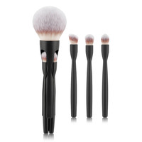 Kit de Maquillage Portable 4-en-1 en Cheveux Synthétiques avec Connexion Magnétique pour Voyage – Fond de Teint, Anti-cernes, Fard à Joues, Brillant à Lèvres, Fard à Paupières – Gain de Place