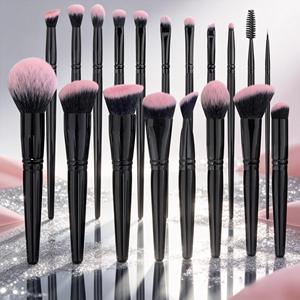 Juego de 18 <span class=keywords><strong>Brochas</strong></span> de Maquillaje de Lujo con Mango Negro, Degradado Rosa <span class=keywords><strong>y</strong></span> Negro, Fibras Sintéticas Suaves, <span class=keywords><strong>Brochas</strong></span> Cosméticas <span class=keywords><strong>para</strong></span> Rostro Completo, Venta al Por Mayor - Product Image 1