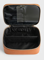 Trousse de maquillage vintage à imprimé léopard, compartiments transparents pour pinceaux, compartiments divisés, grande capacité, sac de rangement cosmétique de voyage imperméable