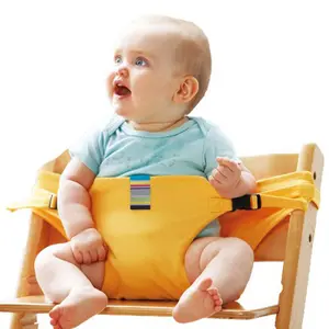 Viagem Dobrável Lavável Infantil Jantar High Dinning Cover Assento Cinto De Segurança Alimentação Baby Chair Harness