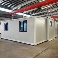 Maison mobile préfabriquée à double aile vitrée, conteneur préfabriqué, mini-maison extensible sur roues avec 3 chambres