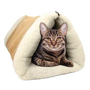 Faltbarer Wiederverwendbarer Katzen-Schlafsack Wärmendes Kätzchen-Bett Haustier-Käfig Schuppen Haus Nickerchen-Tunnel und Matte für Haustiere für Reisen oder Zuhause - Product Image 1