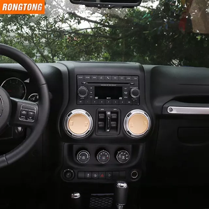 อุปกรณ์เสริมอลูมิเนียม<span class=keywords><strong>รถ</strong></span>ยนต์ Dash Board สติกเกอร์ฝาครอบเครื่องปรับอากาศสำหรับ Jeep Wrangler 2011 + - Product Image 5