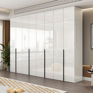 <span class=keywords><strong>Armoire</strong></span> blanche haute brillance avec bureau d'<span class=keywords><strong>ordinateur</strong></span> armoires de rangement pour salle de vêtements - Product Image 1