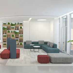 Foshan Pabrik Modern Area Publik Bebas Kombinasi Sectional Akustik Perpustakaan Lobi Kustom Sofa Tempat Duduk Kantor Modular