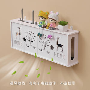 กล่องเราเตอร์ติดผนังสีขาวพร้อมดีไซน์รูปต้นไม้สำหรับจัดการสายเคเบิลและจัดเก็บของหลังประตูหรือบนผนัง - Product Image 5