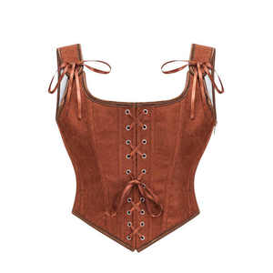 Top corto tipo túnica de seda elegante para mujer, estilo europeo y americano, con tirantes sexys, de la marca Under Lulu Custom. - Product Image 2