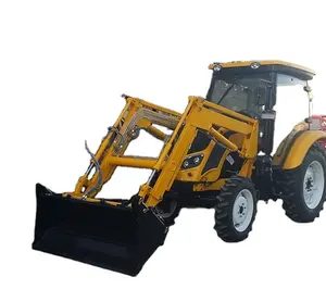QLN 70HP 4*4 Tractor maquinaria agrícola barato China Tractor con cargador frontal tipo Tractor de rueda