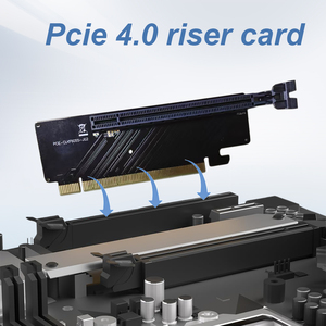 การ์ดเชื่อมต่อเมนบอร์ดความเร็วสูงการ์ดคอมพิวเตอร์/เซิร์ฟเวอร์ PCIe <span class=keywords><strong>Riser</strong></span> 16X U2 PCI Express 4.0 90องศา - Product Image 2
