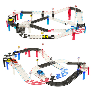 Jouets STEM à assembler soi-même, blocs de construction magnétiques 3D, circuit de course magnétique pour enfants, tuiles de construction magnétiques - Product Image 1