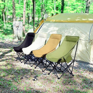 Chaise pliante moderne d'extérieur en aluminium légère et confortable à dossier haut pour camping, pique-nique, plage, croquis et pêche - Product Image 3