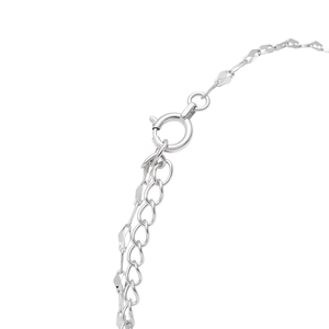 <b>Tiny</b> Curved <b>Lip</b> White PT950 Ultra Slim Wrist Cord Unisex Subtle Daily Layering Minimal Gloss Platinum Wrist Trinket Gift - Product Image 2