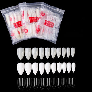 Puntas de <span class=keywords><strong>Uñas</strong></span> de Gel Suave, Estilo Francés, Almendradas, Transparentes, sin Rastro, en Forma de Gota de Agua, <span class=keywords><strong>Precio</strong></span> de Fábrica al por Mayor - Product Image 1