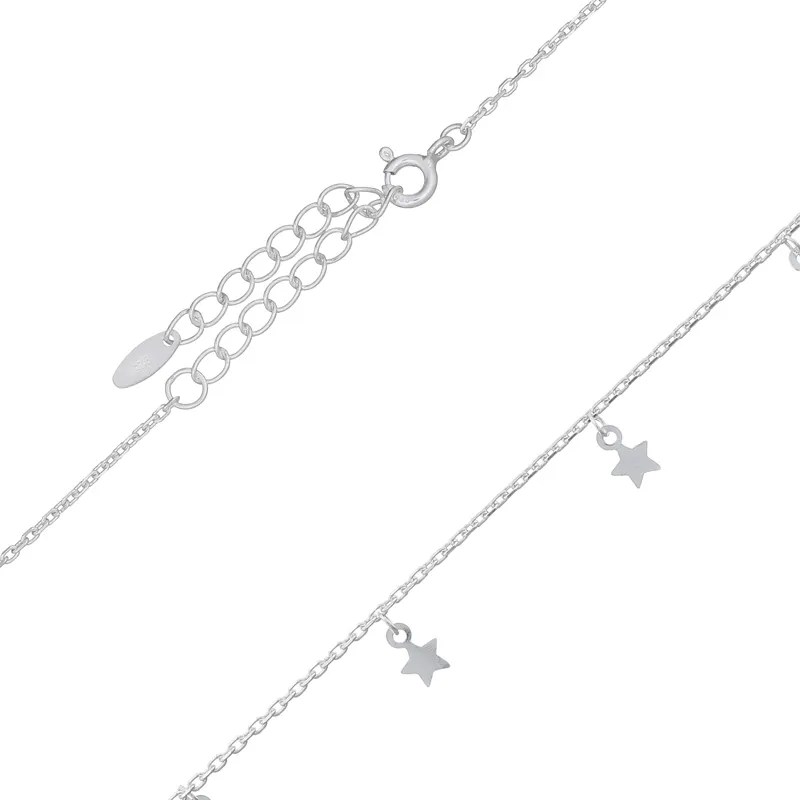 Twinkling Stars 16 Inches Sterling Silver Chain Necklace Wholesale