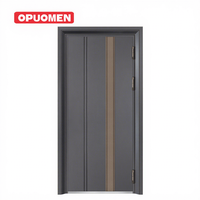 Porte pivotante extérieure en alliage d'aluminium avec serrure intelligente à empreinte digitale et mot de passe pour villa, résistante au feu