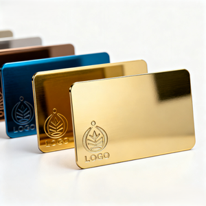 Carte de visite en métal miroir en acier inoxydable vierge de luxe avec logo d'impression personnalisé de 0.8mm d'épaisseur pour gravure au laser Seervice - Product Image 3