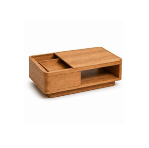 Mesa de Centro Rectangular Clásica Moderna con Marco Abierto de Madera Seca Cepillada, Mesa de Centro para Sala de Estar, Muebles Contemporáneos para el Hogar - Product Image 1