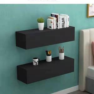 Mesita de noche con cajón para montar en la pared, 60 cm de longitud, tablero artificial blanco, armario de almacenamiento para dormitorio - Product Image 5