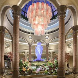 Produit personnalisé <span class=keywords><strong>Tube</strong></span> de verre américain Moderne Unique Hôtel Lobby Lustre Éclairage Salon Lampes décoratives - Product Image 4
