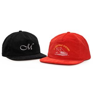 Casquette Snapback en Corduroy de Haute Qualité à 5 Panneaux Non Structurée Personnalisée avec Logo Brodé - Product Image 1