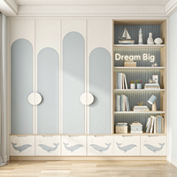 Système de placard moderne personnalisé BALOM pour enfants avec bureau et éclairage LED pour villa, appartement, chambre à coucher