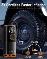 150psi Portable Dual Cylinder Electric Air Compressor Pump with Digital Pressure Gauge ABS Plastic Car Tire Ball Tyre Inflator