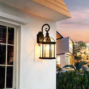 โคมไฟติดผนังพลังงานแสงอาทิตย์กันน้ำภายนอกลานกลางแจ้งทางเดินวิลล่าระเบียงทางเดินย้อนยุคระเบียงห้องนั่งเล่นเรียบง่ายไฟ LED อลูมิเนียม - Product Image 3