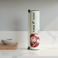 Emballage personnalisé haut de gamme pour bâtonnets de sushi en tube de papier, gaufrage, matériaux recyclés, pelliculage mat, fait main, écologique