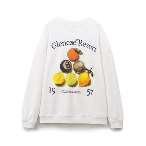 Felpa Casual alla Moda per Donna, Collo Tondo, Colore Bianco, Maniche Lunghe, Stampa Frutta, Vendita Calda - Product Image 2