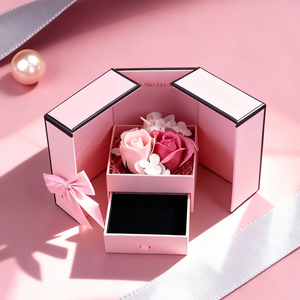 Caja de Regalo de Joyería con Flores de Lujo con Cajón para Cumpleaños, Boda, <span class=keywords><strong>Aniversario</strong></span>, Sorpresa - Product Image 5