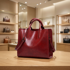 Pochette en cuir véritable pour femme BS INTERNATIONAL de qualité supérieure, fermeture éclair, bandoulière, durable, imperméable - Product Image 1