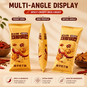 ข้าวพองรสไก่เผ็ดแบบ OEM บรรจุภัณฑ์ใหญ่ ขนมกรอบ รสชาติจัดจ้านแบบจีน 40 กรัม พร้อมรับประทาน อายุการเก็บรักษา 8 เดือน - Product Image 4