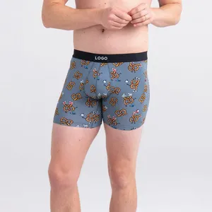 Wholesale High Quality Customized Logo 90Nylon 10Spandex Plus Size Shorts Comfortable Fashional Boxer Briefs Men Underwear